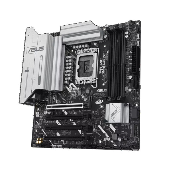 ASUS PRIME Z890M-PLUS WIFI-CSM LGA1851 mATX Motherboard, DDR5 256GB, PCIe 5.0, 3×M.2, 2.5GbE, Wi-Fi 7, USB 20Gbps Type-C