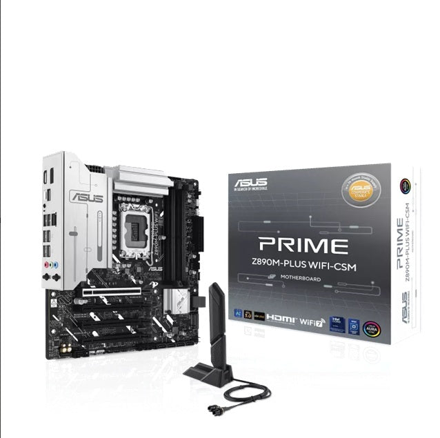 ASUS PRIME Z890M-PLUS WIFI-CSM LGA1851 mATX Motherboard, DDR5 256GB, PCIe 5.0, 3×M.2, 2.5GbE, Wi-Fi 7, USB 20Gbps Type-C - Image 4