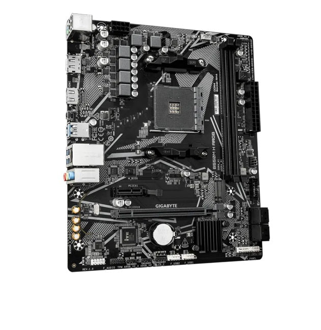 Gigabyte B550M H ARGB Micro-ATX AMD B550 motherboard with AM4 support, PCIe 4.0, DDR4 up to 5100MHz OC, HDMI 2.1, DP 1.4, M.2, and Gigabit LAN - Image 3