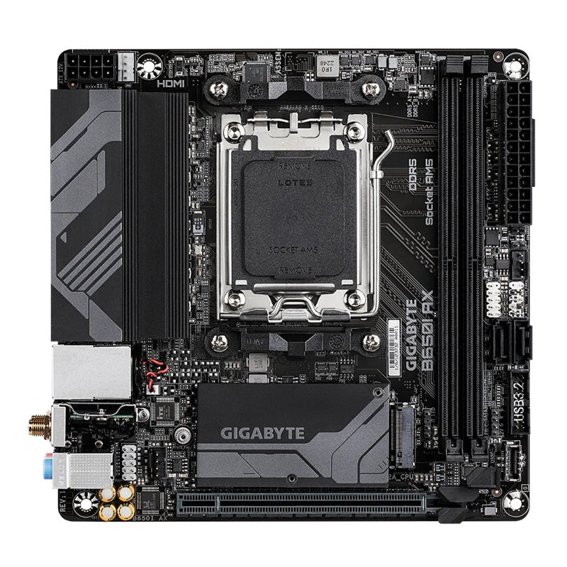 Gigabyte B650I AX Motherboard 2x DDR5~96GB,1x PCIe x16, 1x M.2, 2x SATA 6, 3x USB 3.2, 1x USB-C, 4x USB 2.0 - Image 2