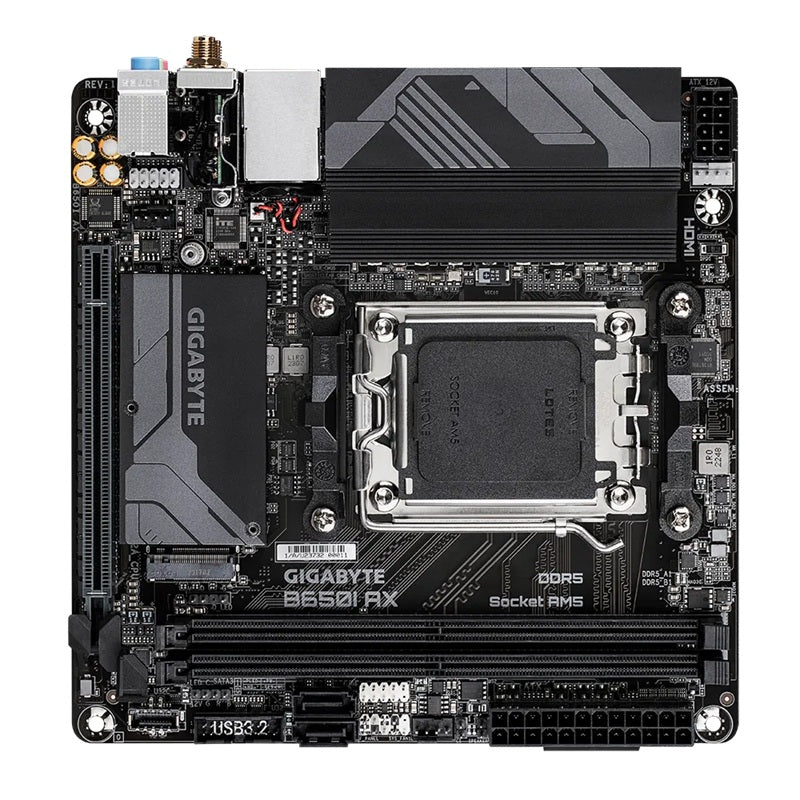 Gigabyte B650I AX Motherboard 2x DDR5~96GB,1x PCIe x16, 1x M.2, 2x SATA 6, 3x USB 3.2, 1x USB-C, 4x USB 2.0 - Image 3