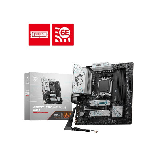 MSI B650M GAMING PLUS WIF AMD AM5 mATX Motherboard, 4x DDR5, 1x PCI-E x16, 2x PCI-E x1, 2x M.2, 4x SATA,  2x USB 3.2,  4x USB 2.0, 1xUSB Type C - Image 5
