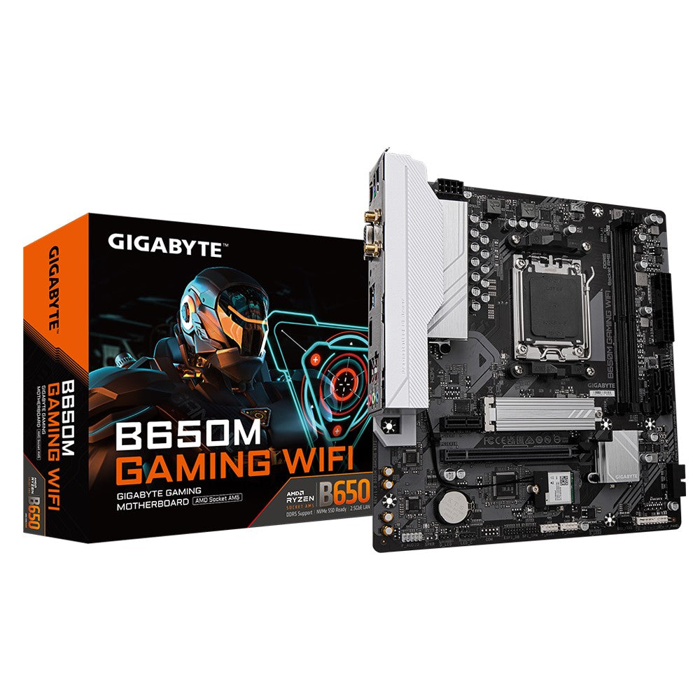 Gigabyte B650M GAMING WIFI, AMD AM5, 2 x DDR5 up to 128 GB, 1 x HDMI, 	1 x PCI Express x16, 1 x PCI Express x1, 1 x M.2, 4 x SATA, 4 x USB 3.2 - Image 1