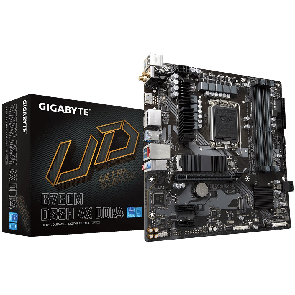 Gigabyte B760M DS3H AX DDR4 Intel LGA 1700 m-ATX Motherboard, 4x DDR4 ~128GB, 1x PCI-E x16, 1x PCI-E x1, 2x M.2, 4x SATA, 3x USB 3.2, 2x USB 2.0, 1x T - Image 5