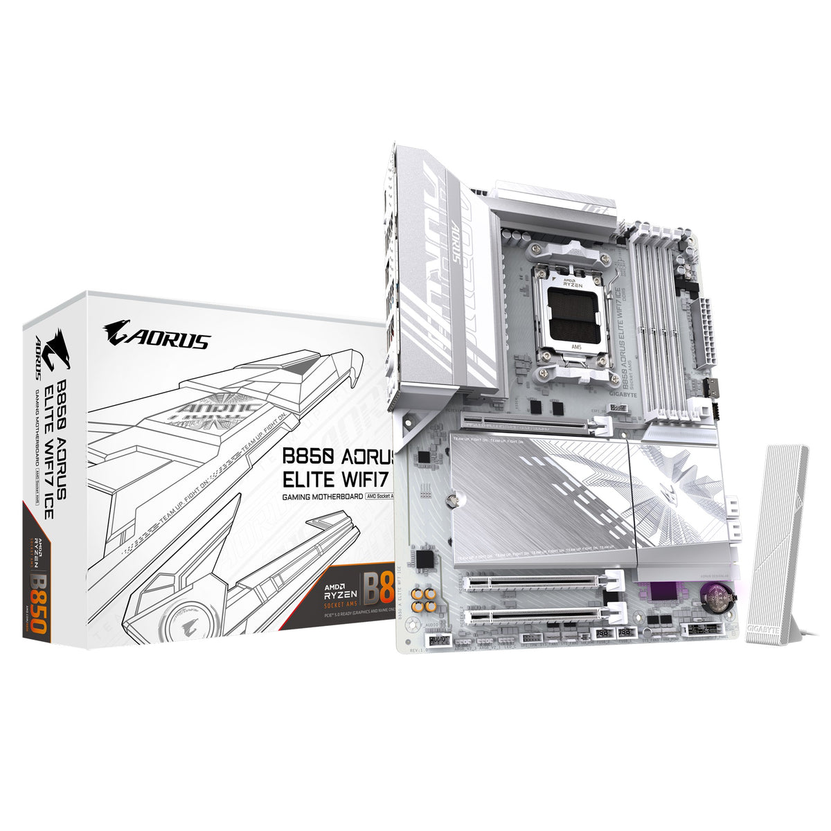 Gigabyte B850 A ELITE WF7 ICE 1.0 , AMD AM5, 1 x HDMI, 3 x PCI Express x16, 3 x M.2, 4 x SATA, 9x USB 3.2 - Image 4
