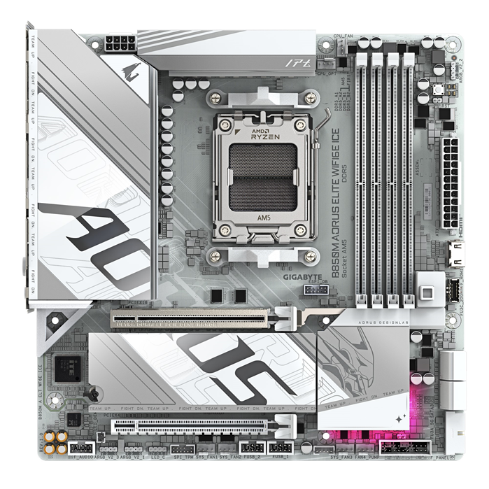 (LS) Gigabyte B850M A ELT WF6E ICE, AMD AM5, 4 x DDR5 up to 256 GB, 1 x HDMI, 1 x PCI Express x16, 2 x M.2, 4 x SATA,  9 x USB 3.2 - Image 2