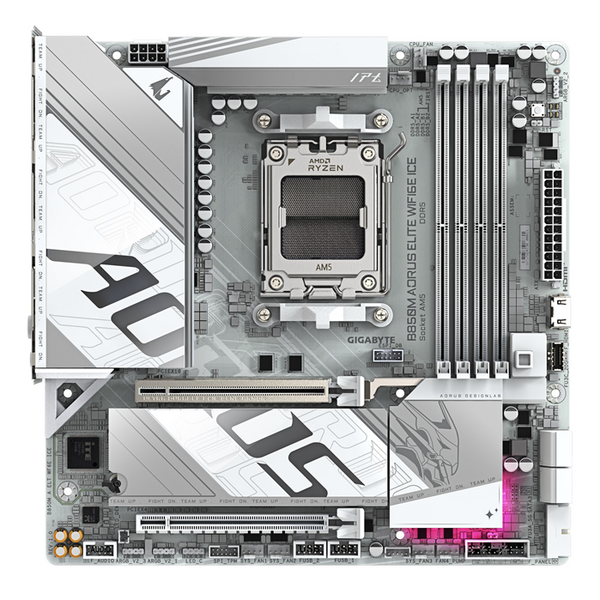 (LS) Gigabyte B850M A ELT WF6E ICE, AMD AM5, 4 x DDR5 up to 256 GB, 1 x HDMI, 1 x PCI Express x16, 2 x M.2, 4 x SATA,  9 x USB 3.2