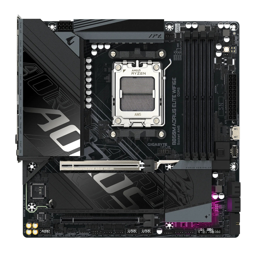 Gigabyte B850M A ELT WF6E, AM5 board with B850 chipset, DDR5 256GB, 16x PCIe5, dual M.2, 2.5GbE, Wi-Fi 6E, DP, rich USB SATA, 7.1 audio support - Image 2