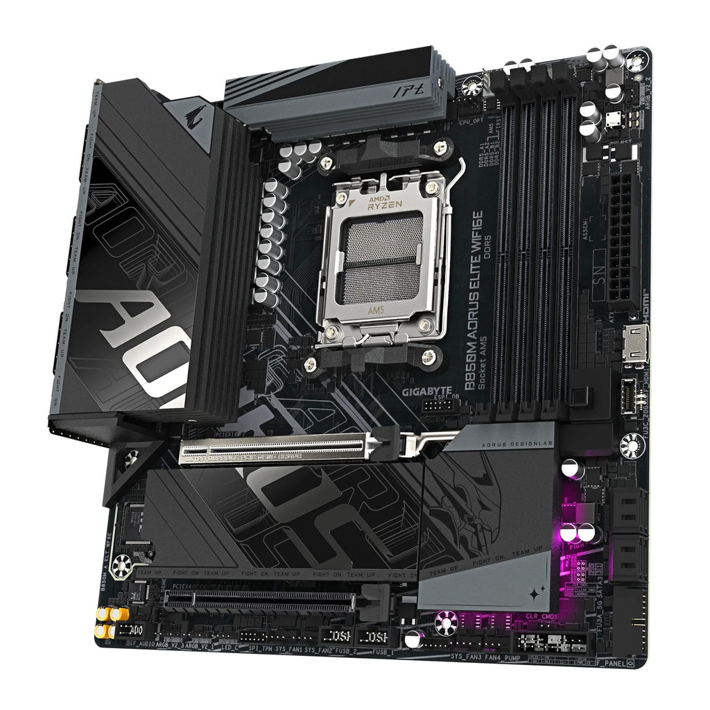 Gigabyte B850M A ELT WF6E, AM5 board with B850 chipset, DDR5 256GB, 16x PCIe5, dual M.2, 2.5GbE, Wi-Fi 6E, DP, rich USB SATA, 7.1 audio support - Image 3