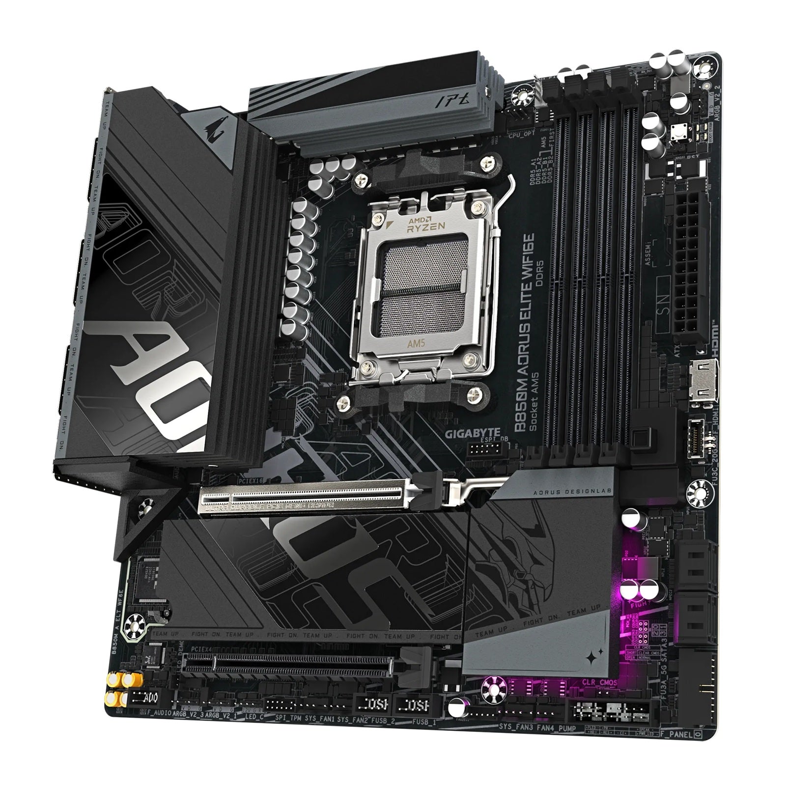 Gigabyte B850M A ELT WF6E, AM5 board with B850 chipset, DDR5 256GB, 16x PCIe5, dual M.2, 2.5GbE, Wi-Fi 6E, DP, rich USB SATA, 7.1 audio support - Image 3