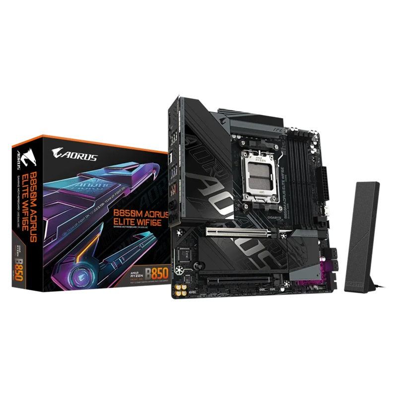 Gigabyte B850M A ELT WF6E, AM5 board with B850 chipset, DDR5 256GB, 16x PCIe5, dual M.2, 2.5GbE, Wi-Fi 6E, DP, rich USB SATA, 7.1 audio support - Image 1