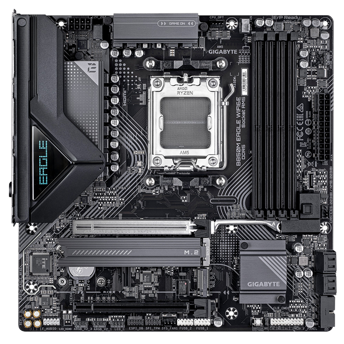 Gigabyte B850M EAGLE WF6E , AMD AM5, 4 x DDR5 up to 256 GB,  1 x HDMI, 1 x PCI Express x16, 2 x M.2, 4 x SATA, 1x USB 3.2 - Image 2