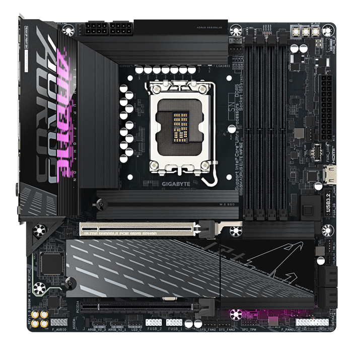 (LS) Gigabyte M/B B860M A ELITE WIFI6E 1.0,  Intel ® B860, 4 x DDR5 up to 256 GB, 2x HDMI, 2 x PCI Express x16, 3 x M.2, 4 x SATA, 8x USB 3.2 - Image 2