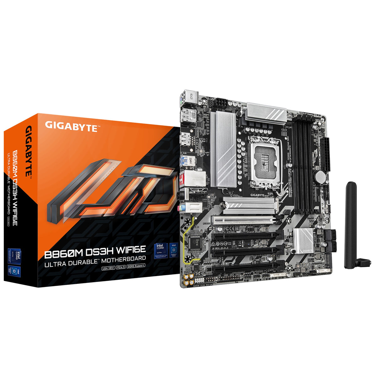 Gigabyte M/B B860M DS3H WIFI6E 2.2, Intel ® B860, 4 x DDR5 up to 256 GB, 1x HDMI, 4 x PCI Express x16, 2 x M.2, 4 x SATA, 5x USB 3.2 - Image 1