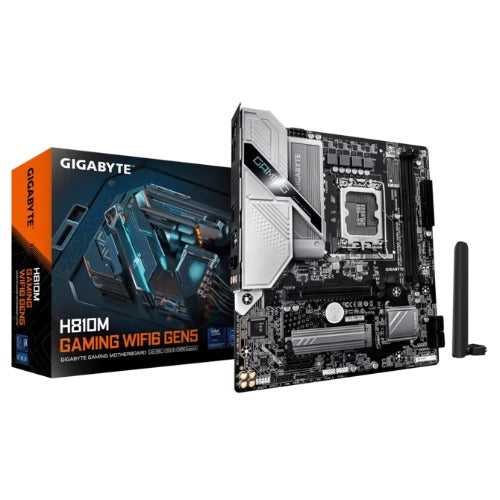 Gigabyte H810M G WIFI6 GEN5 MB Intel LGA 1851 ATX Motherboard, 2x DDR5 ~128GB, 1x PCI-E x16, 1x PCI-E x1, 1x M.2, 4x SATA, 3x USB 3.2, 3x USB 2.0 - Image 1