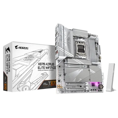 Gigabyte X870 AORUS ELITE WF7 ICE AMD AM5 ATX Motherboard 4x DDR5~256GB,3x PCIe x16, 4x M.2, 4x SATA 6, 4x USB 3.2, 4x USB2.0, 2x USB-C, - Image 5