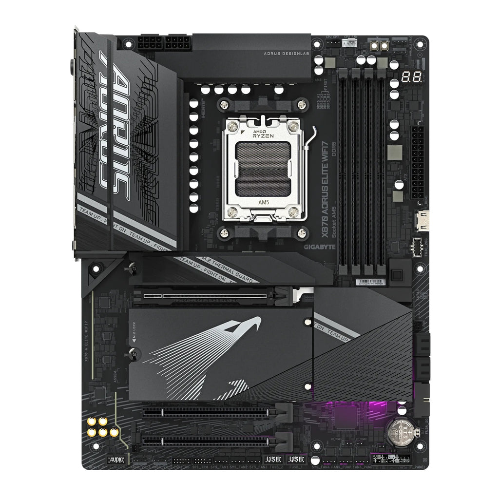 Gigabyte X870 AORUS ELITE WIFI7 AMD AM5 ATX Motherboard 4x DDR5~256GB,3x PCIe x16, 4x M.2, 4x SATA 6, 4x USB 3.2, 4x USB2.0, 2x USB-C, - Image 2