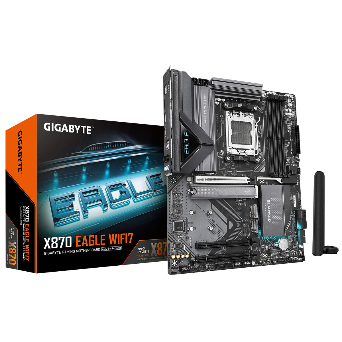 Gigabyte X870 EAGLE WIFI7 AMD AM5 ATX Motherboard 4x DDR5~256GB,3x PCIe x16, 3x M.2, 4x SATA 6, 4x USB 3.2, 4x USB2.0, 2x USB-C - Image 3