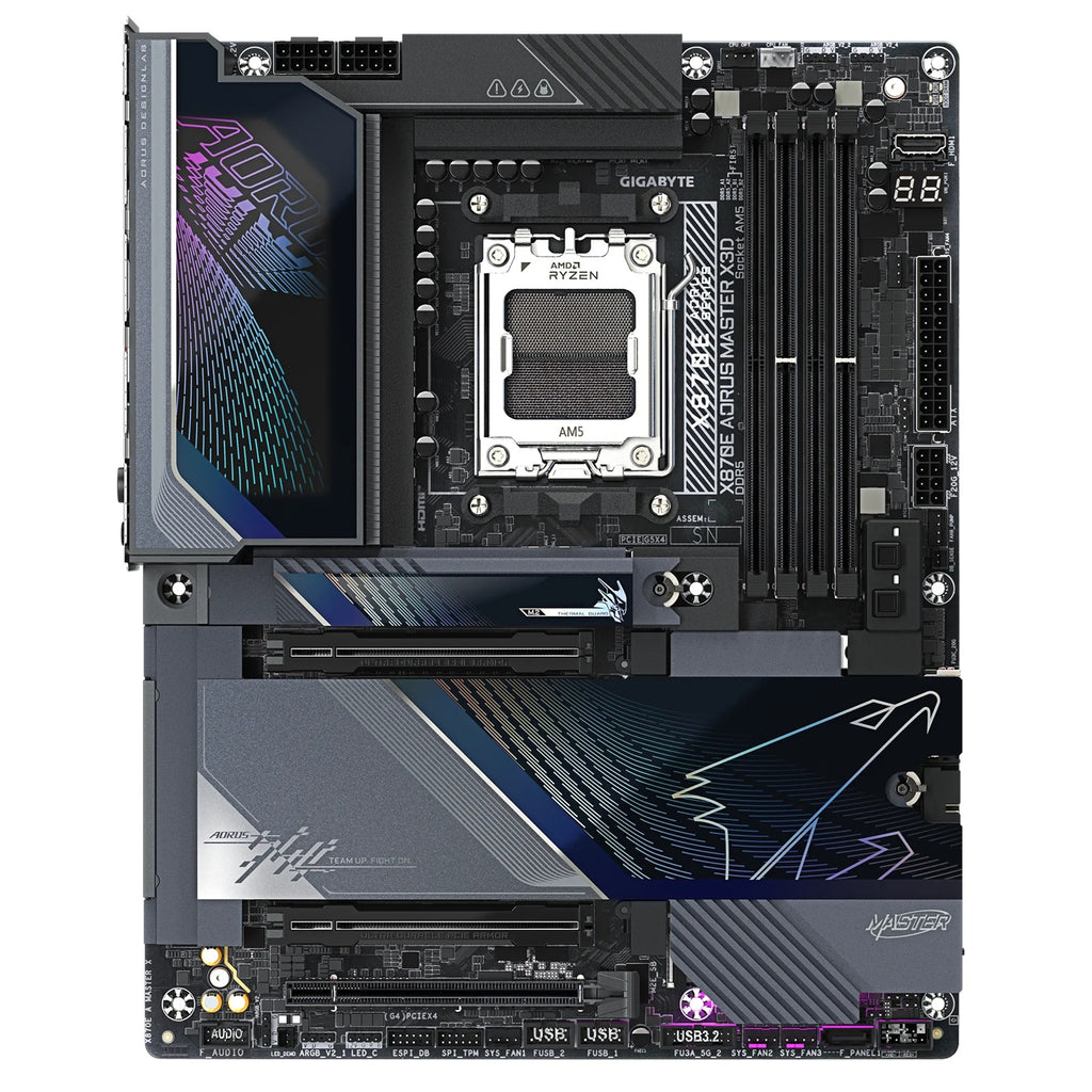 Gigabyte X870E AORUS MASTER X3D AM5 DDR5 256GB USB4 Wi-Fi7 BT5.4 10GbE+5GbE PCIe5 M.2 PCIe5/4 HDMI ALC1220 ES9118 ATX 30.5×24.4cm - Image 2