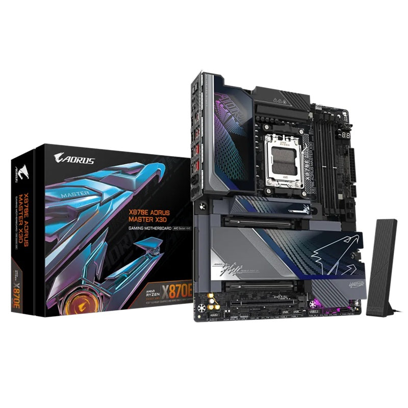 Gigabyte X870E AORUS MASTER X3D AM5 DDR5 256GB USB4 Wi-Fi7 BT5.4 10GbE+5GbE PCIe5 M.2 PCIe5/4 HDMI ALC1220 ES9118 ATX 30.5×24.4cm - Image 5