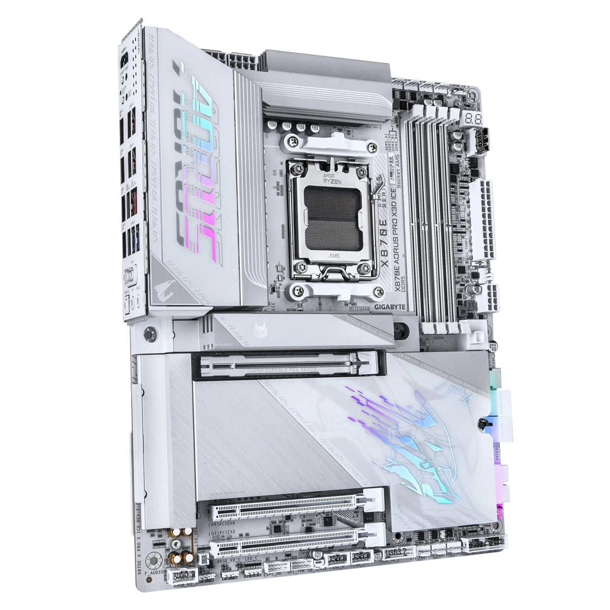 Gigabyte X870E A PRO X3D ICE: AM5, DDR5 256GB, ALC1220, 5GbE LAN, Q-Flash, Smart Backup, GCC, ATX, Win11, Ryzen 7000–9000 - Image 3