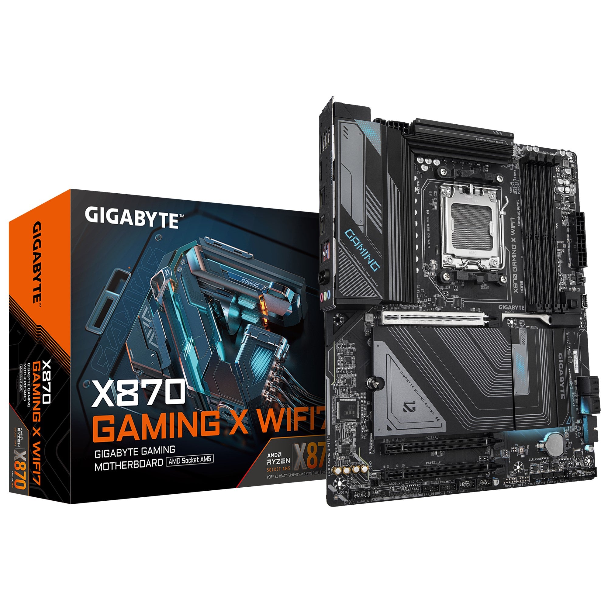Gigabyte X870 GAMING X WIFI7 AMD AM5 ATX Motherboard 4x DDR5~256GB,3x PCIe x16, 3x M.2, 4x SATA 6,4x USB 3.2, 4x USB2.0, 2x USB-C, - Image 3