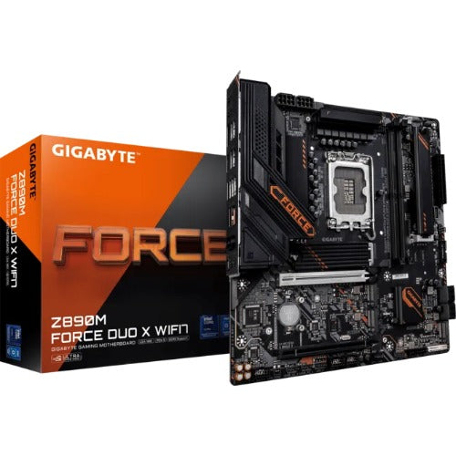 Gigabyte Z890M FORCE DUO X WIFI7 MB Intel LGA 1851 ATX Motherboard, 4x DDR5 ~256GB, 3x PCI-E x16, 4x M.2, 4x SATA,  5x USB 3.2, 1x USB-C, 4x USB 2.0 - Image 1
