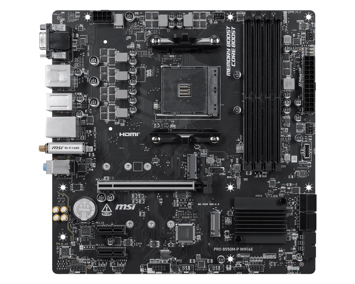 MSI PRO B550M-P WIFI6E, AMD B550, AM4, DDR4 128GB, PCIe 4.0, 2x M.2, Wi-Fi 6E, 1Gb LAN, USB Type-C. - Image 2