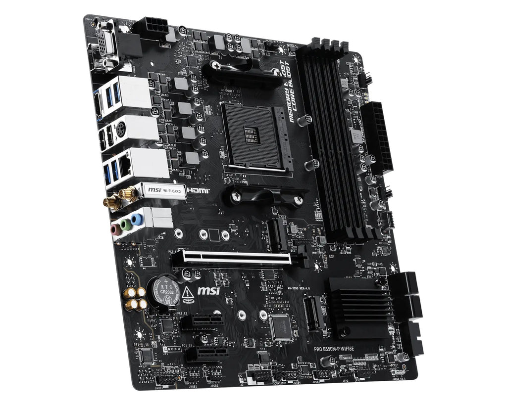 MSI PRO B550M-P WIFI6E, AMD B550, AM4, DDR4 128GB, PCIe 4.0, 2x M.2, Wi-Fi 6E, 1Gb LAN, USB Type-C. - Image 3