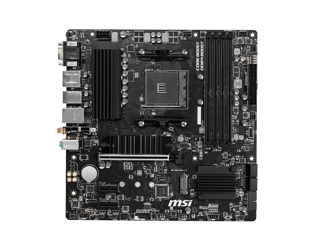 MSI B550M PRO-VDH WIFI Motherboard AMD Ryzen AM4, 4xDDR4, support up to 128GB, 1xPCIe 4.0/3.0 x16 slot, 4xSATA 6Gb, 7xUSB3.2, 6xUSB2.0, LAN, HDMI - Image 2