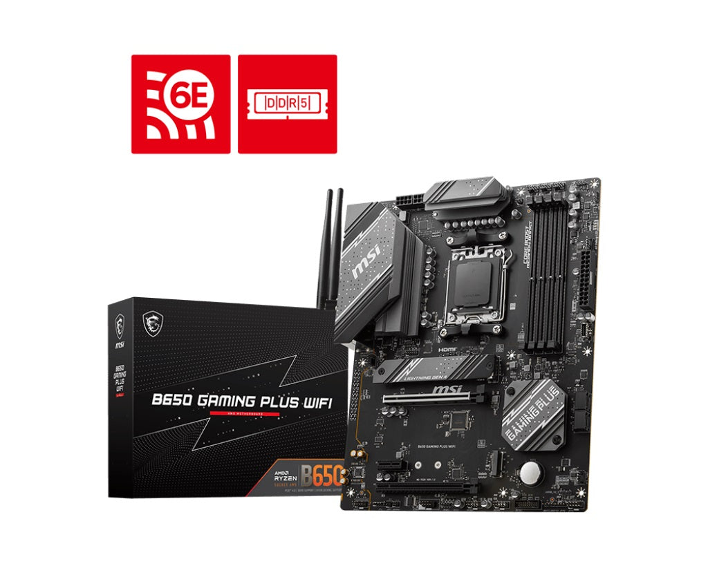 MSI MPG B650 GAMING PLUS WIFI AMD AM5 ATX Motherboard, 4x DDR5 ~192GB, 2x PCI-E x16, 1x PCI-E x1, 2x M.2, 4x SATA, 7x USB 3.2, 1x USB-C(LS) - Image 5