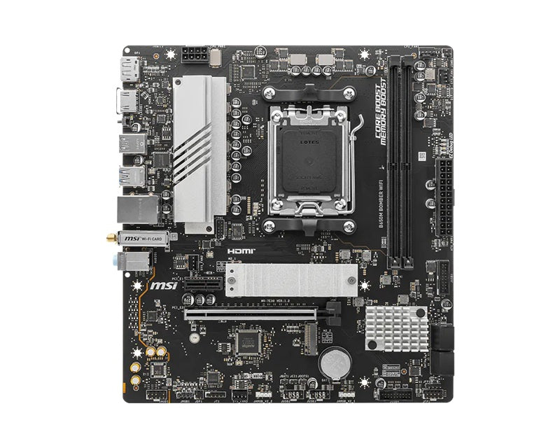 MSI B650M BOMBER WIFI AMD AM5 MATX Motherboard, 2x DDR5 ~128GB, 1x PCI-E x16, 2x M.2, 4x SATA,  6x USB 2.0 - Image 2