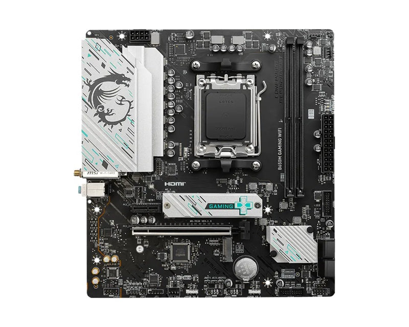 MSI B650M GAMING WIFI AMD AM5 MATX Motherboard, 2x DDR5 ~128GB, 1x PCI-E x16, 2x M.2, 4x SATA,  8x USB 3.2,(LS) - Image 2