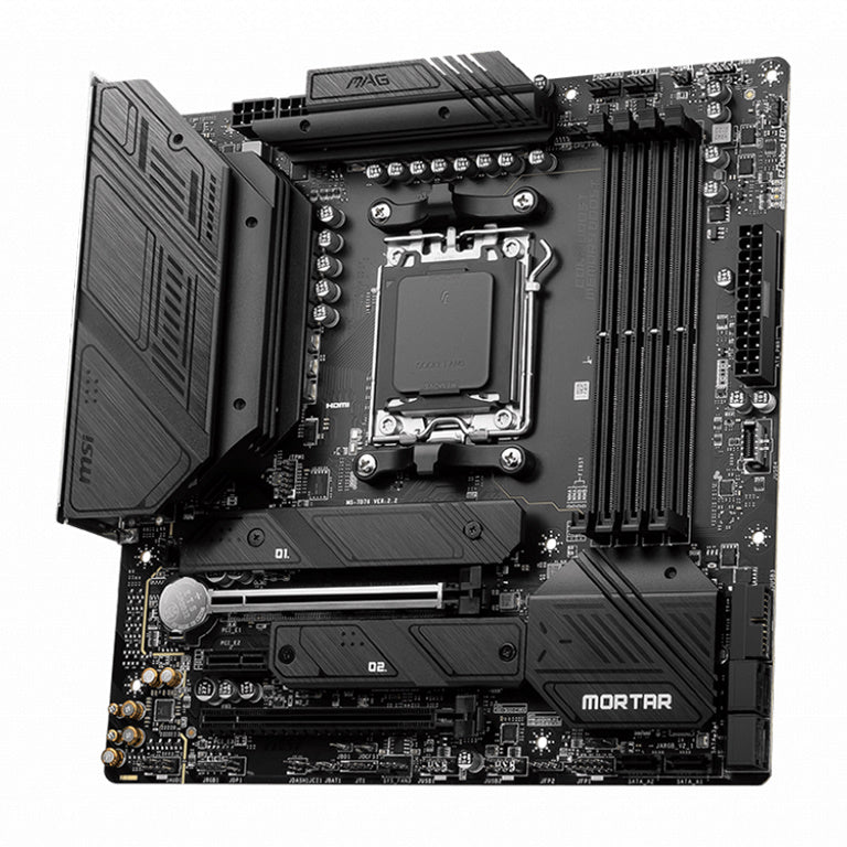 MSI MAG B650M MORTAR WIFI AMD AM5 mATX Motherboard, 4x DDR5 ~128GB, 1x PCI-E x16, 2x M.2, 6x SATA,  8x USB 3.2, 1x USB Type C - Image 2