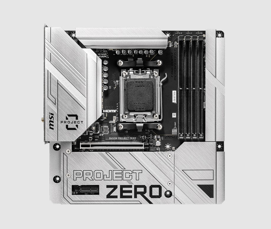 MSI B650M PROJECT ZERO Motherboard, AMD B650, 4x DDR5 128GB, 1x HDMI, 2x M.2, USB 3.2 Type A  x9 - Image 2
