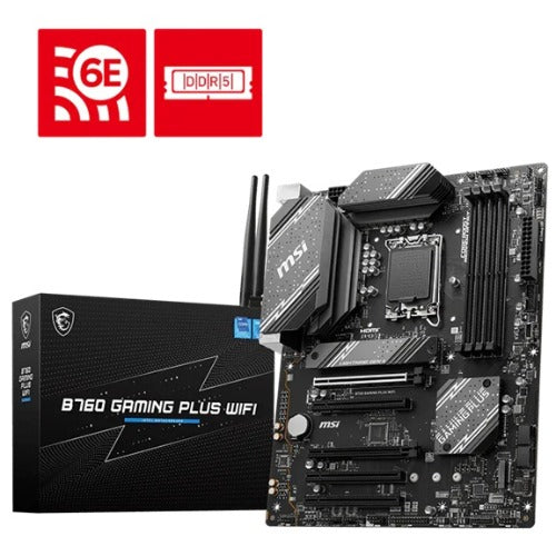 MSI B760 GAMING PLUS WIFI  ATX Motherboard, 4x DDR5~192GB, 5x PCI-E x 16, 2x M.2, 4x SATA, 2x USB 3.2 , 4x USB 2.0  1 USBx C - Image 5