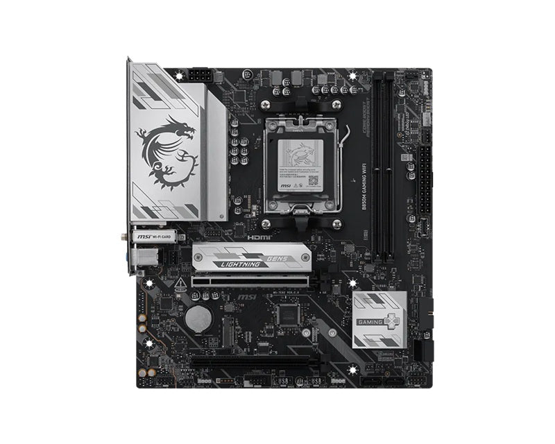 MSI B850M GAMING WIFI, AMD AM5, B850, DDR5 8200+ MT/s, PCIe 5.0 x16, M.2 Gen5, 5G LAN, Wi-Fi 7, Bluetooth 5.4, USB-C, 7.1 Audio - Image 2