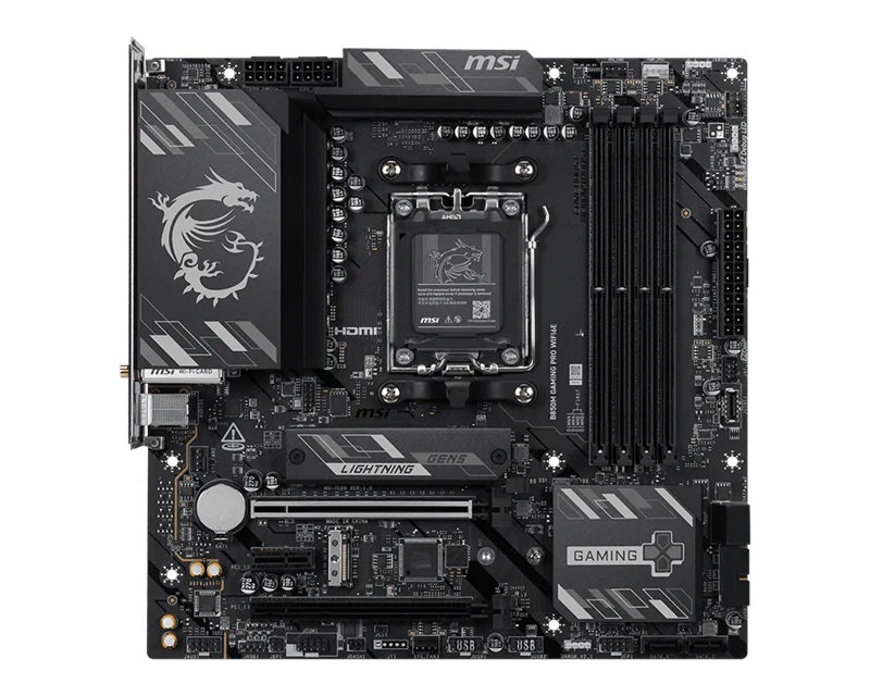 MSI B850M GAMING PRO WIFI6E, AMD B850, AM5, 4xDDR5 256GB, PCIe 4.0 x16, 2xM.2 PCIe5/4, 2.5G LAN, Wi-Fi 6E, USB 10G, HDMI/DP, 2yr wty - Image 2