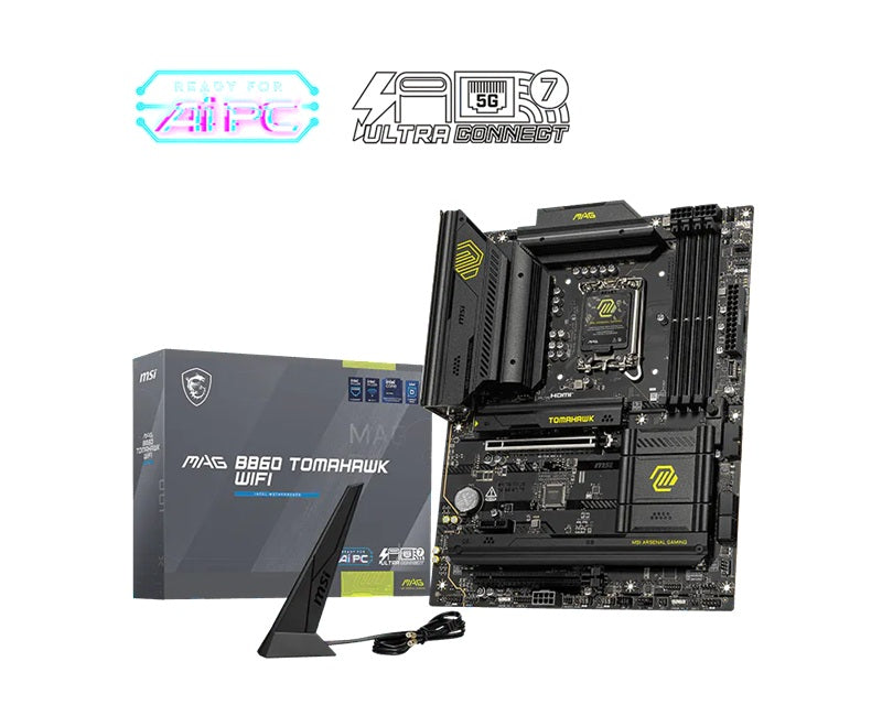 MSI MAG B860 TOMAHAWK WIFI, INTEL B860, 4x DDR5 256GB, 1x HDMI, 2x PCI-E x16 slot, 1x PCI-E x1, 3x M.2, 4x SATA 6G, 8x USB 2.0. Intel® Killer™ BE1750 - Image 5