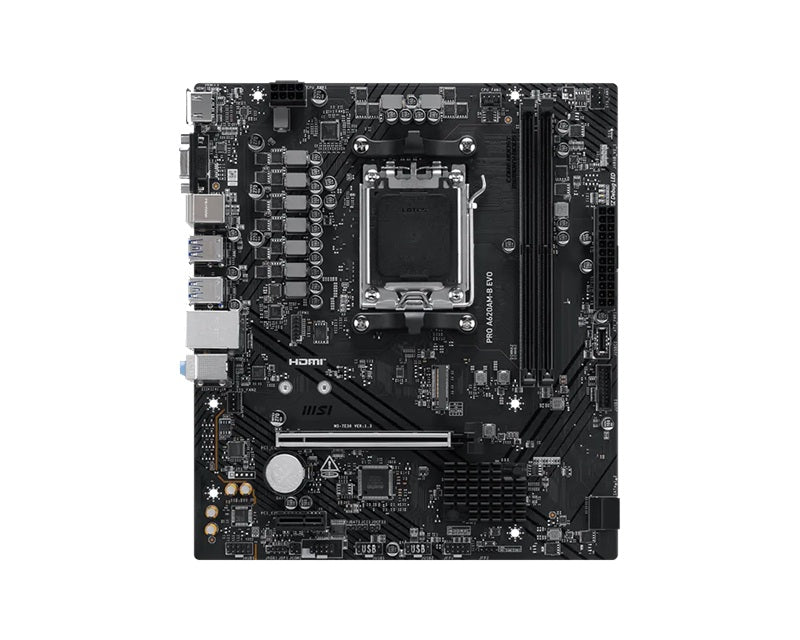 MSI PRO A620AM-B EVO ATX Motherboard, AM5, AMD A620A, 2xDDR5 128GB, PCIe4.0 x16, 1xM.2, 2xSATA, HDMI/VGA, 2.5G LAN, ATX - Image 2