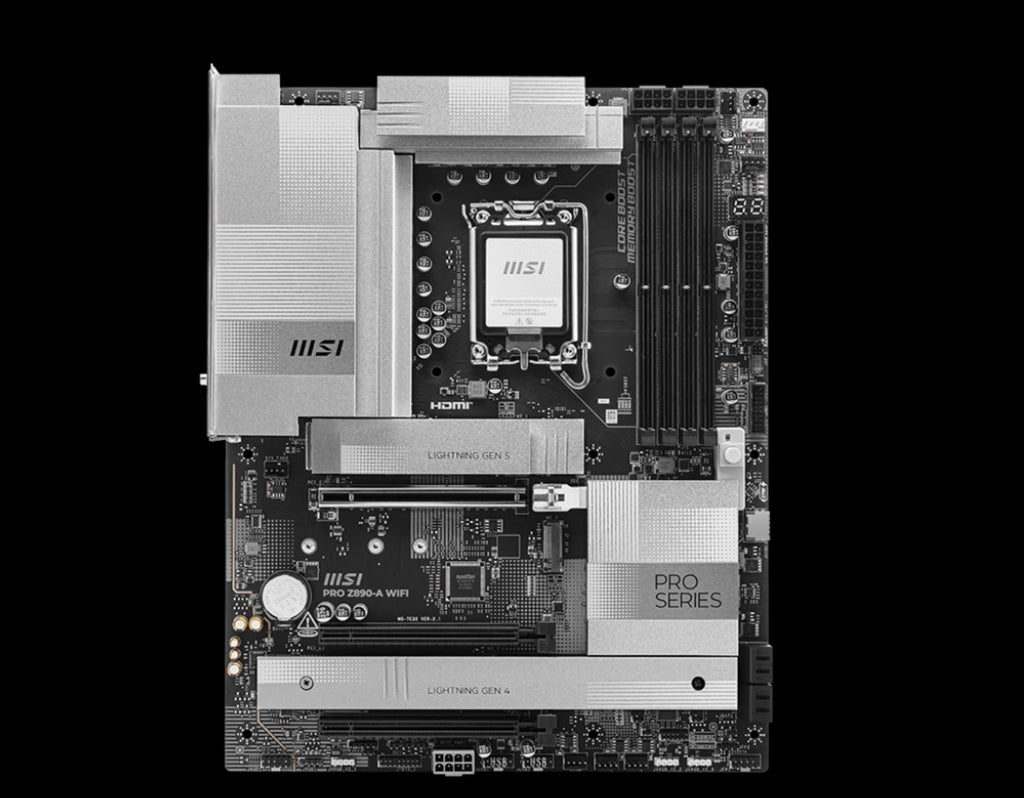 MSI PRO Z890-A WIFI INTEL Z890  Motherboard, 4x DDR5 256GB, 3x PCI-E x 16, 4x M.2, 4x SATA 6G, 7x USB 3, 3x USB-C - Image 2