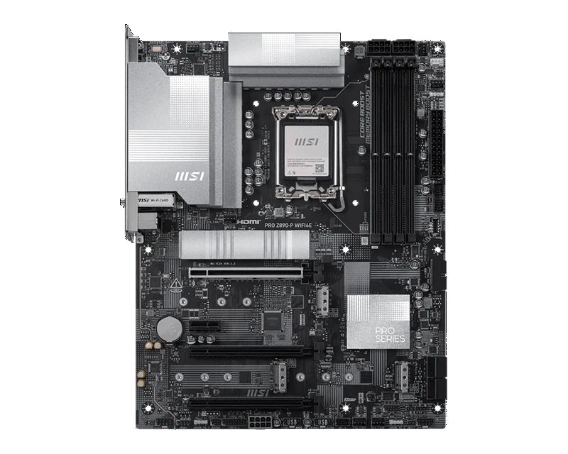 MSI PRO Z890-P WIFI6E, LGA1851, Z890, DDR5 9200+, PCIe5.0, 4xM.2, 5G LAN, WiFi 6E, BT5.3, USB 20Gbps, HDMI2.1/DP1.4 - Image 2