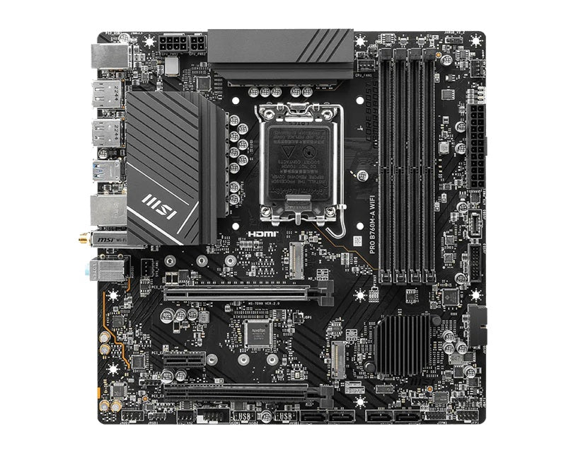 MSI PRO B760M-A WIFI DDR5, LGA1700, B760, 4xDDR5 6800+, 2xM.2, WiFi 6E, BT5.3, 2.5G LAN, 2yr wty - Image 2