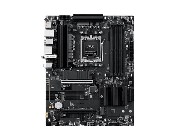 MSI PRO B850-S EVO WIFI, AMD B850, AM5, Ryzen 9000/8000/7000, 4xDDR5 256GB 8200+MT/s OC, PCIe 5.0 x16, 3xM.2, 5G LAN, Wi-Fi 7, 3yr wty