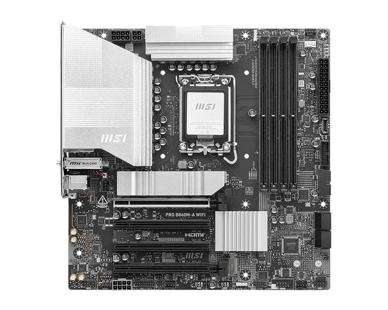 MSI PRO B860M-A WIFI, INTEL B860, 4x DDR5 256GB, 1x HDMI, 4x PCI-E x16 slot, 3x M.2, 4x SATA, 6x USB 2.0, Intel® Wi-Fi 7 - Image 2