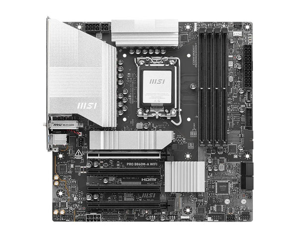 MSI PRO B860M-A WIFI, INTEL B860, 4x DDR5 256GB, 1x HDMI, 4x PCI-E x16 slot, 3x M.2, 4x SATA, 6x USB 2.0, Intel® Wi-Fi 7