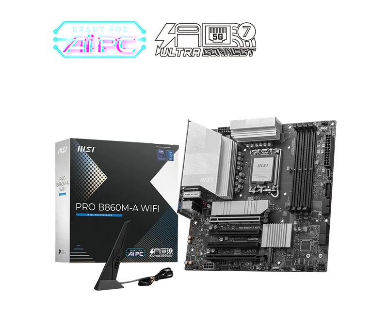 MSI PRO B860M-A WIFI, INTEL B860, 4x DDR5 256GB, 1x HDMI, 4x PCI-E x16 slot, 3x M.2, 4x SATA, 6x USB 2.0, Intel® Wi-Fi 7 - Image 5