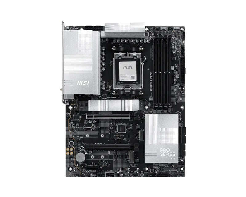 MSI PRO X870E-S EVO WIFI, AMD X870E, AM5, DDR5 256GB, PCIe 5.0, 3x M.2, Wi-Fi 7, 5G LAN, USB 40Gbps - Image 2