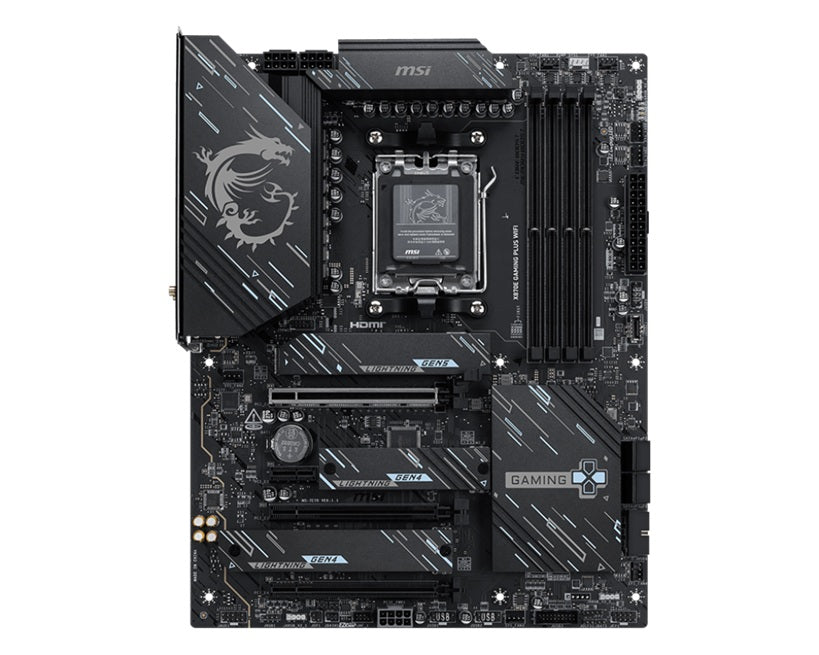 MSI X870E GAMING PLUS WIFI, AM5, Ryzen 7000-9000, X870E, DDR5-8200+, PCIe5 x16, M.2 Gen5, WiFi7, BT5.4, 5G LAN, USB4, USB20G, Audio7.1, 8CH HD Boost - Image 2