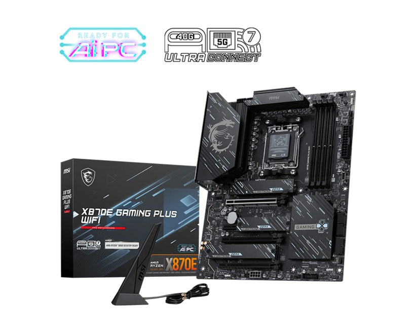 MSI X870E GAMING PLUS WIFI, AM5, Ryzen 7000-9000, X870E, DDR5-8200+, PCIe5 x16, M.2 Gen5, WiFi7, BT5.4, 5G LAN, USB4, USB20G, Audio7.1, 8CH HD Boost - Image 5